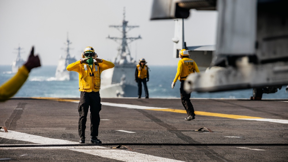 USS George Washington steams in formation with JMSDF, ROK-N during Freedom Edge 2024