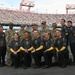 Members of the U.S. Army Parachute Team perform a demonstration jump into Nissan Stadium Sunday, November 17th, 2024.