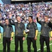 Members of the U.S. Army Parachute Team perform a demonstration jump into Nissan Stadium Sunday, November 17th, 2024.