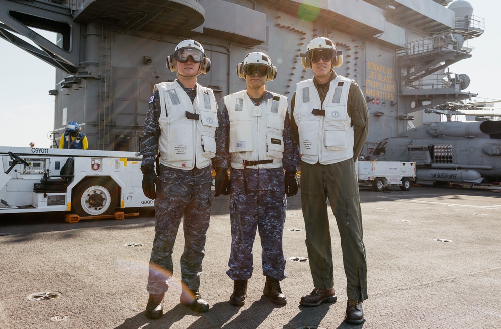 USS George Washington steams in formation with JMSDF, ROK-N during Freedom Edge 2024