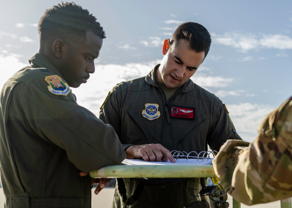 50th Air Refueling Squadron provides air refueling support to E-3 Sentry