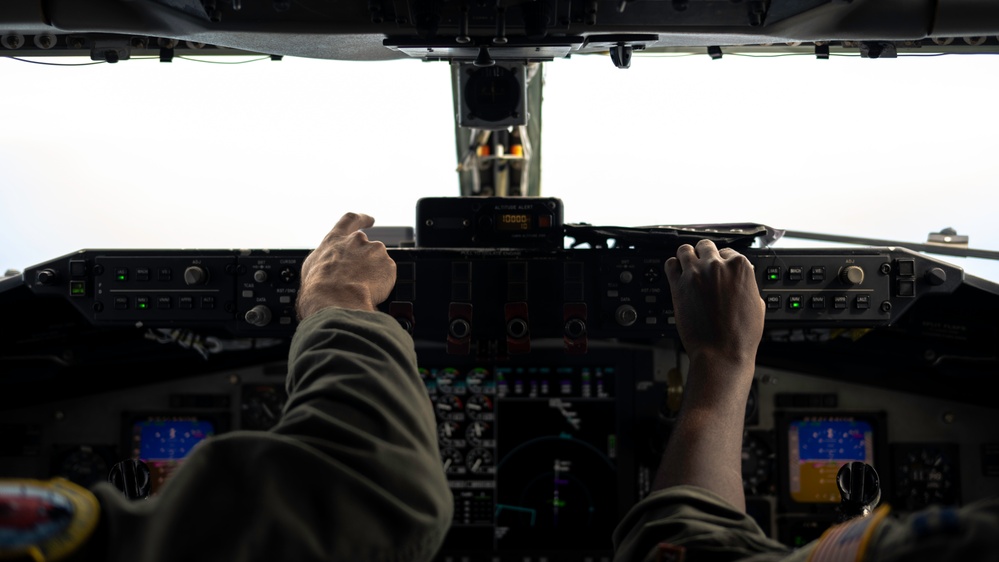 50th Air Refueling Squadron provides air refueling support to E-3 Sentry