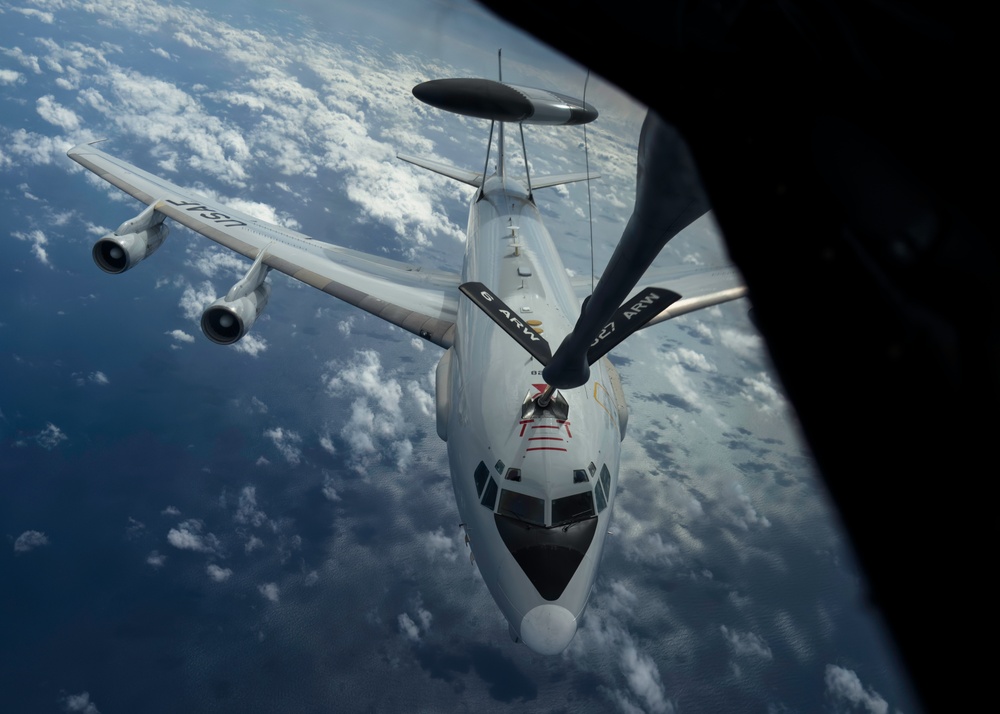 50th Air Refueling Squadron provides air refueling support to E-3 Sentry