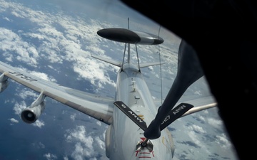 50th Air Refueling Squadron provides air refueling support to E-3 Sentry