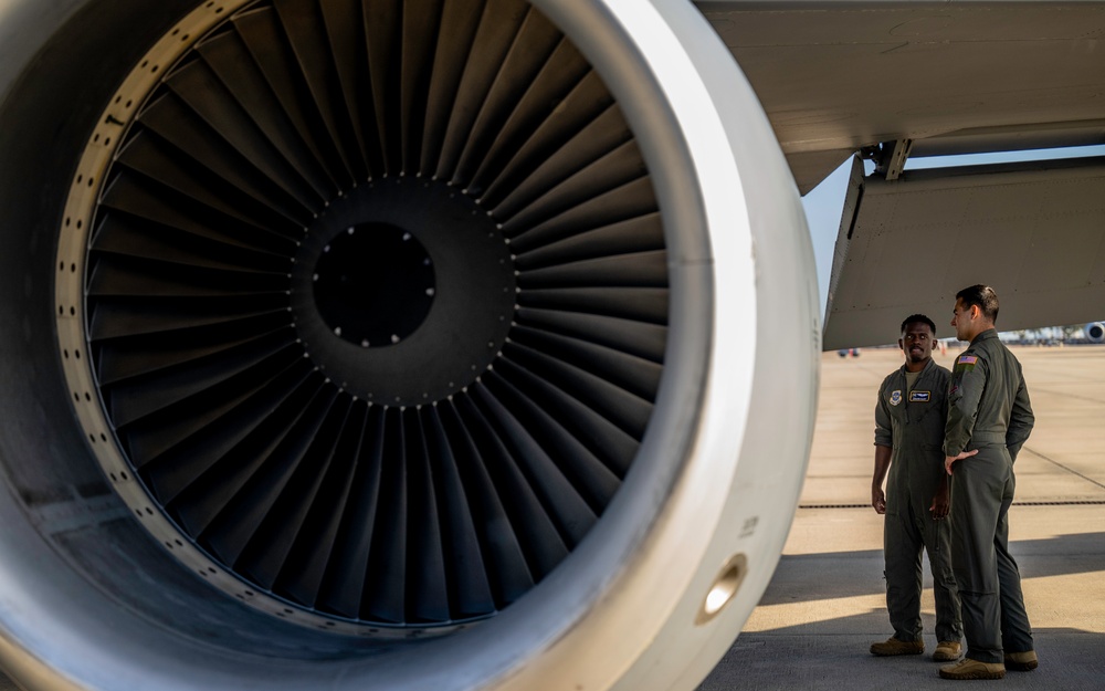 50th Air Refueling Squadron provides air refueling support to E-3 Sentry