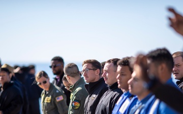 Sailors conduct a FOD walk-down