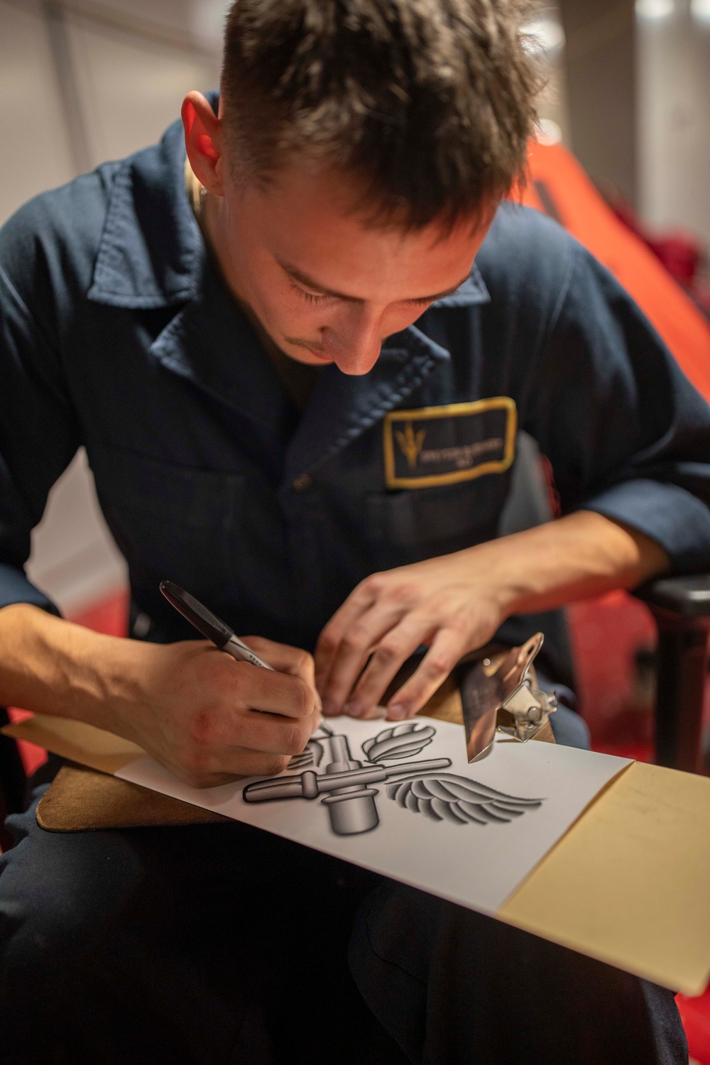 Sailors conduct a weapons fam