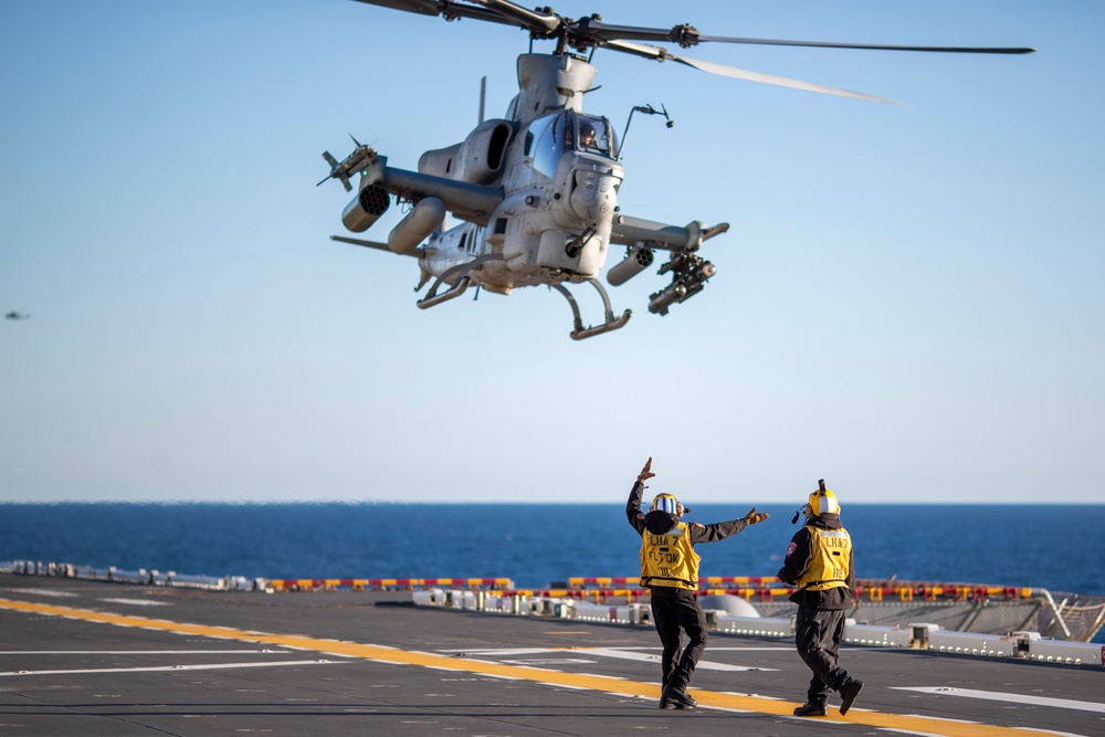 USS Tripoli conducts flight ops