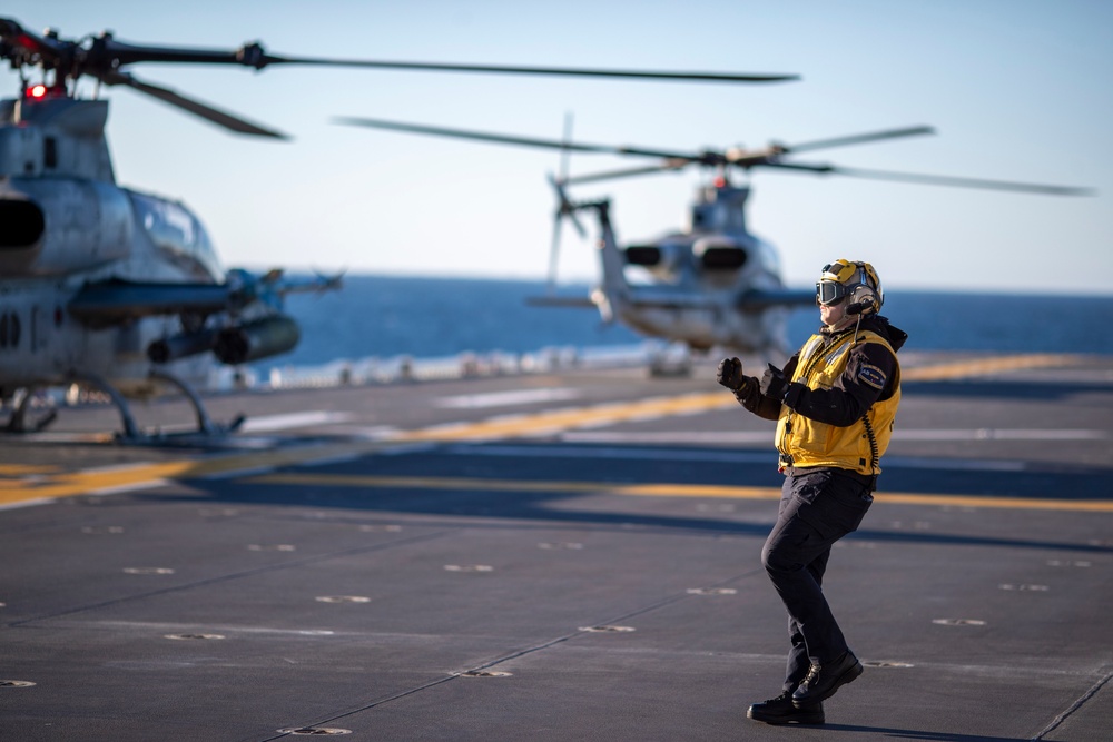 USS Tripoli conducts flight ops