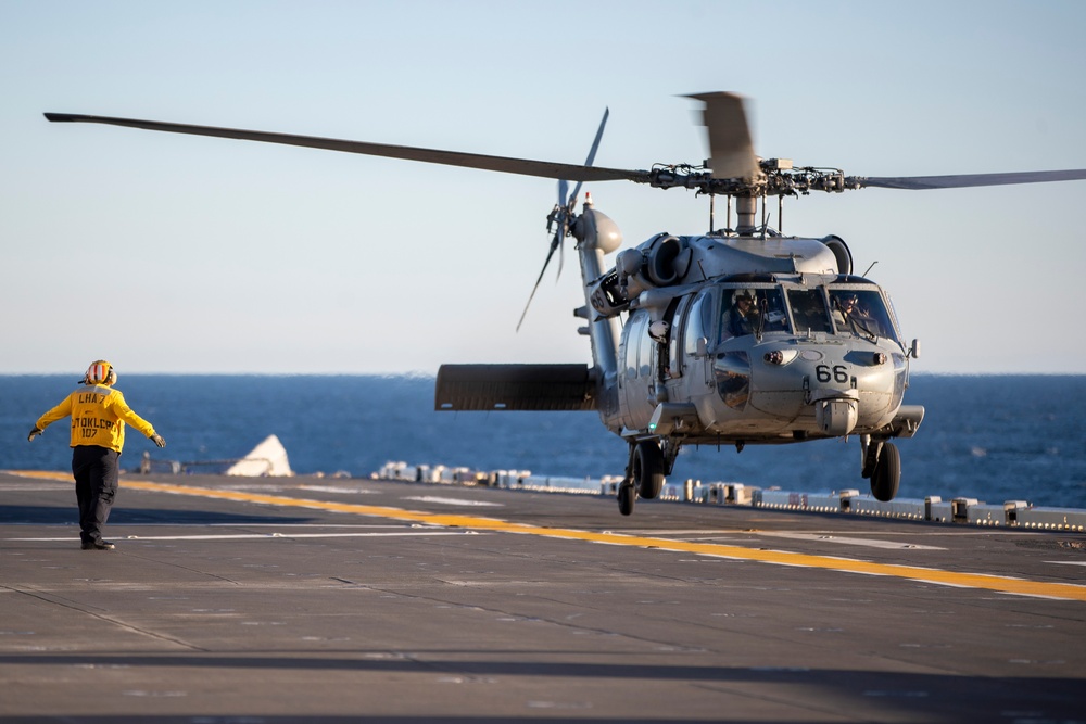 USS Tripoli conducts flight ops