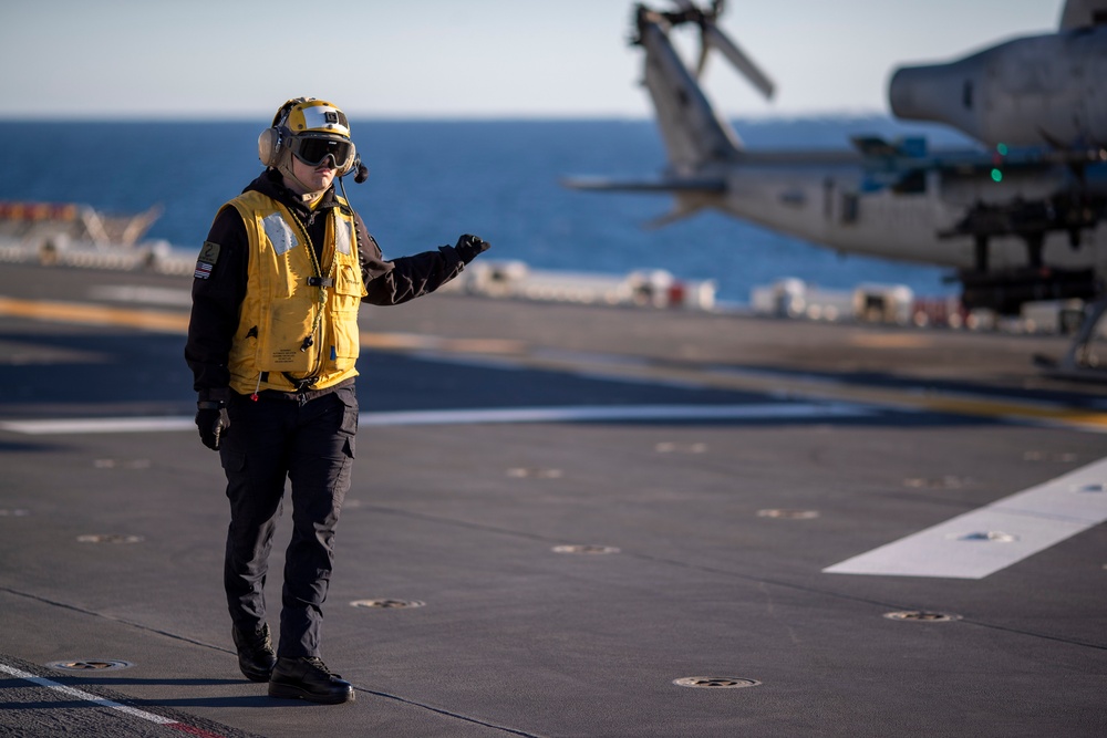 USS Tripoli conducts flight ops