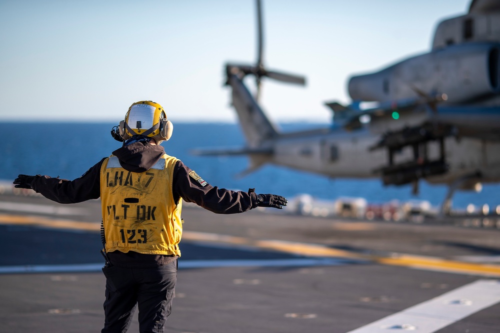 USS Tripoli conducts flight ops