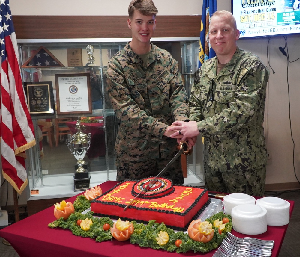 NWS Yorktown's Scudder Hall Galley celebrates Marine Corps' 249th Birthday