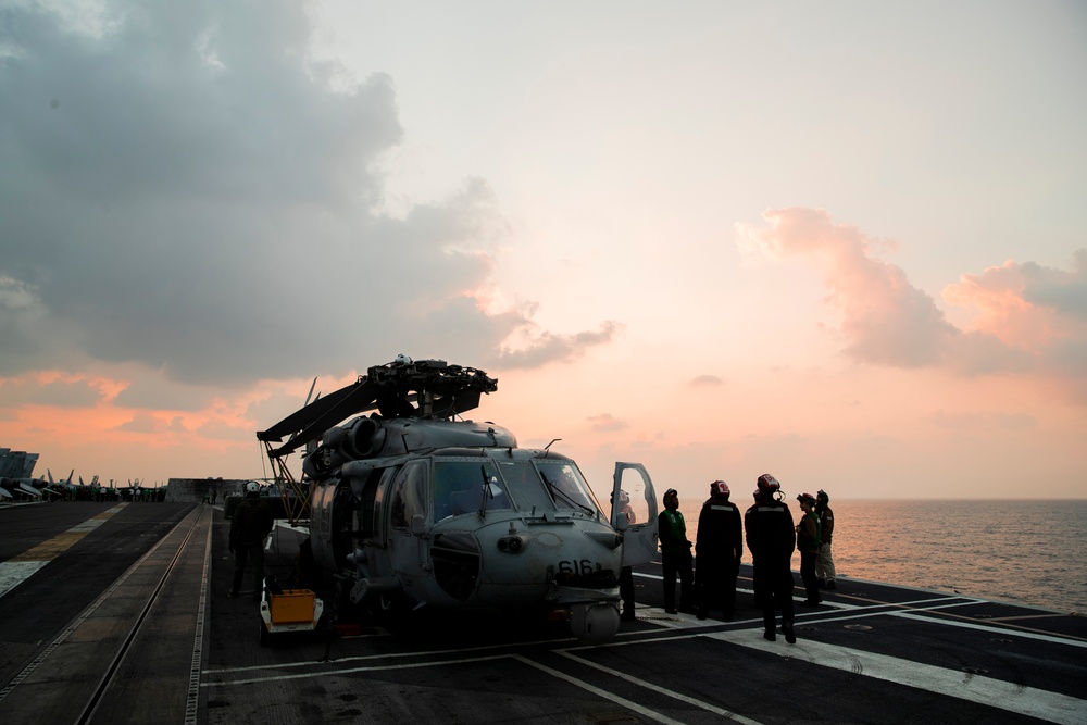 HSC-12 prepares to take off in an MH-60S