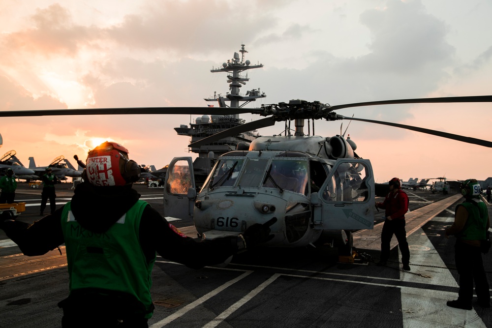 HSC-12 prepares to take off in an MH-60S