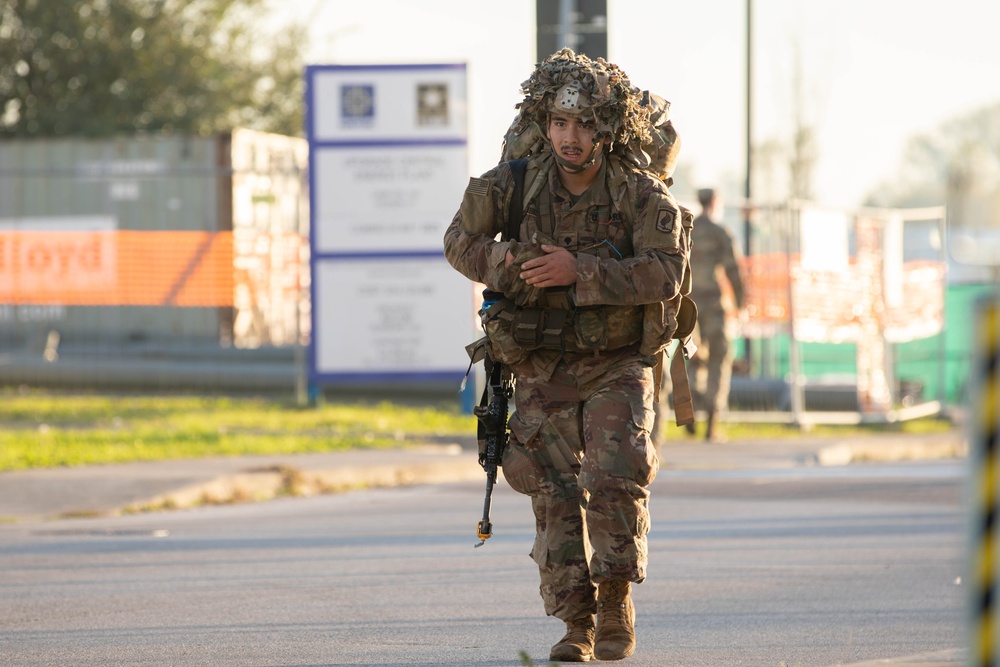 Soldiers conduct 12-mile ruck march for Expert Infantry Badge