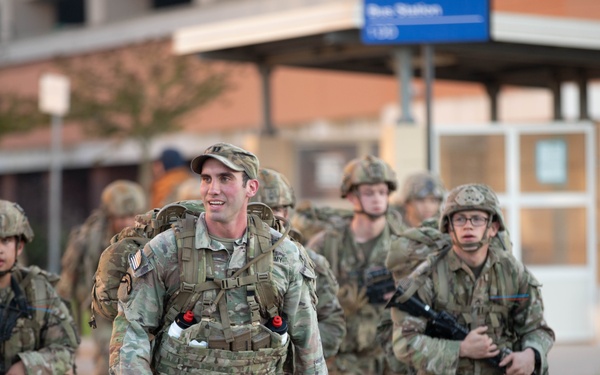 Soldiers conduct 12-mile ruck march for Expert Infantry Badge