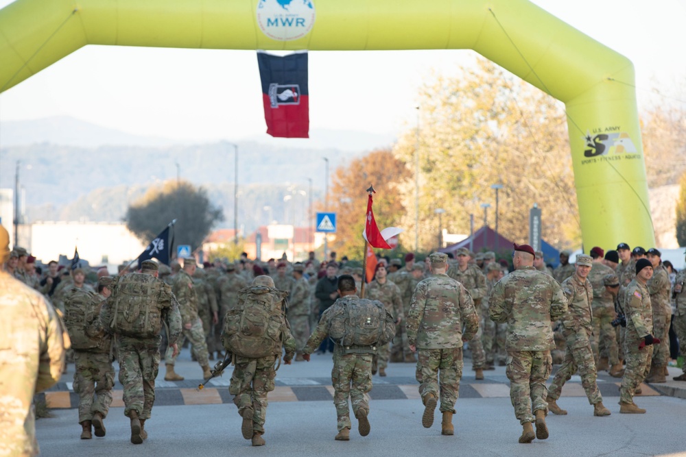 Soldiers conduct 12-mile ruck march for Expert Infantry Badge