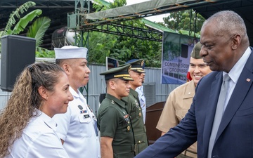 Secretary Austin meets with U.S., Philippine Service Members