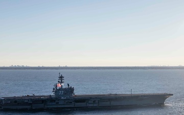 USS GEORGE H.W. BUSH COMPLETES 10-MONTH MAINTENANCE PERIOD AND SEA TRIALS ON-TIME