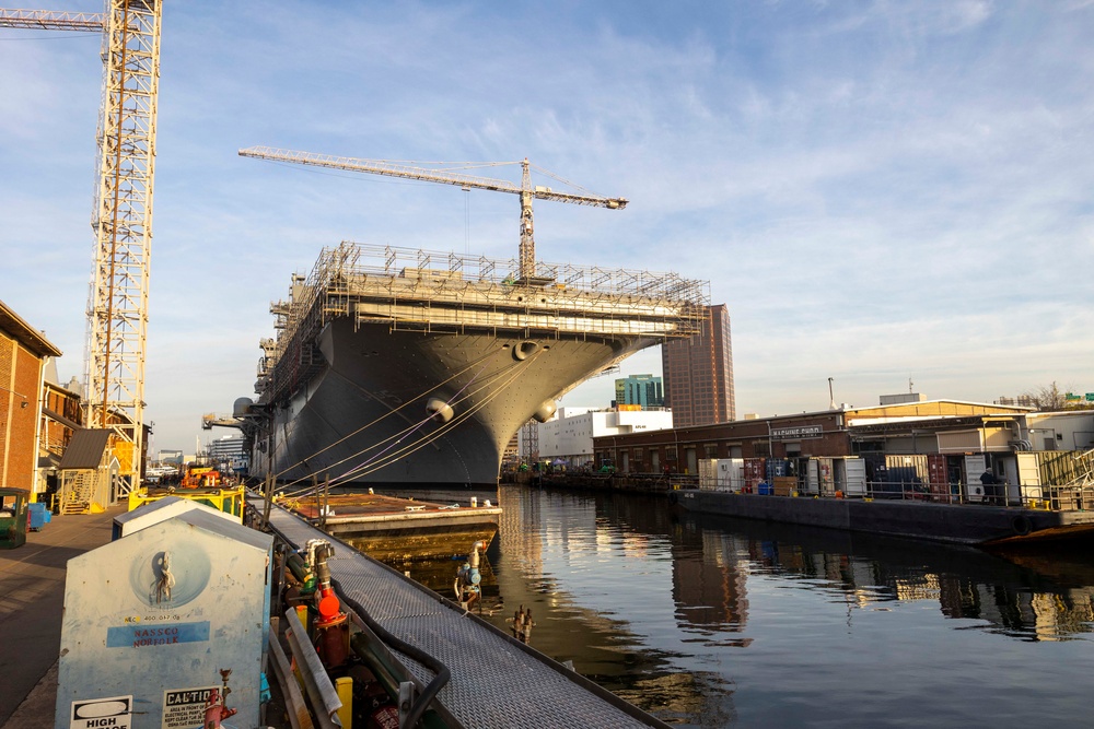 USS Bataan Transits to Dry Dock