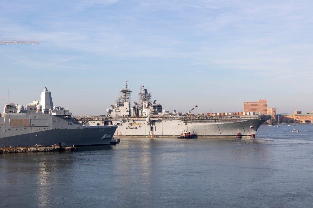 USS Bataan Transits to Dry Dock