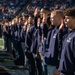 Enlistees swear into the Massachusetts National Guard during New England Patriots Salute to Service Game