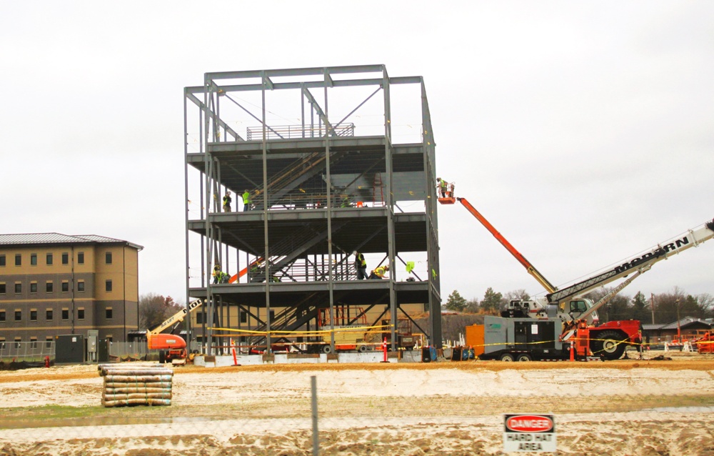 November 2024 construction operations for Fort McCoy East Barracks Project