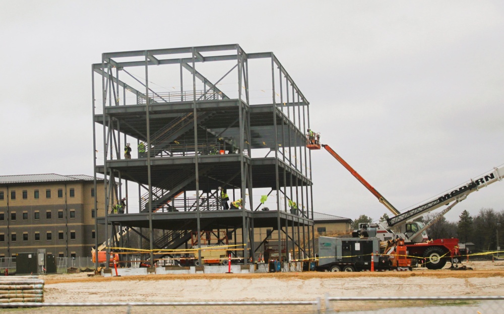 November 2024 construction operations for Fort McCoy East Barracks Project