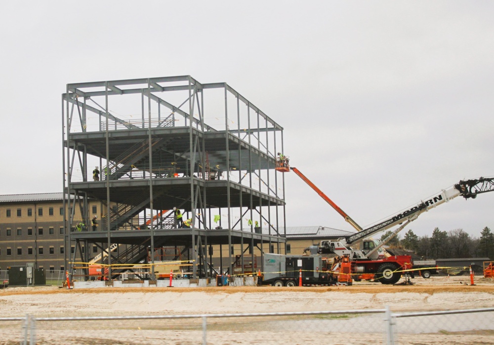 November 2024 construction operations for Fort McCoy East Barracks Project