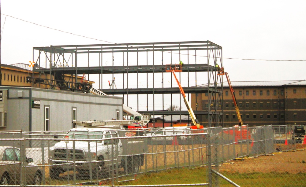 November 2024 construction operations for Fort McCoy East Barracks Project