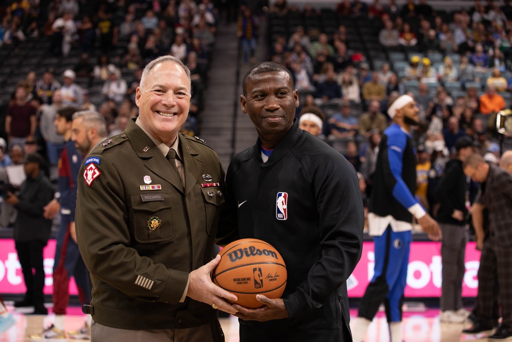 Major General Joseph Ricciardi at Denver Nuggets Military Appreciation Night