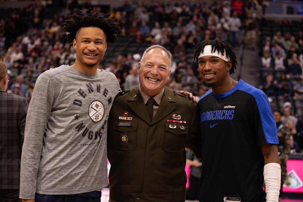 Major General Joseph Ricciardi at Denver Nuggets Military Appreciation Night