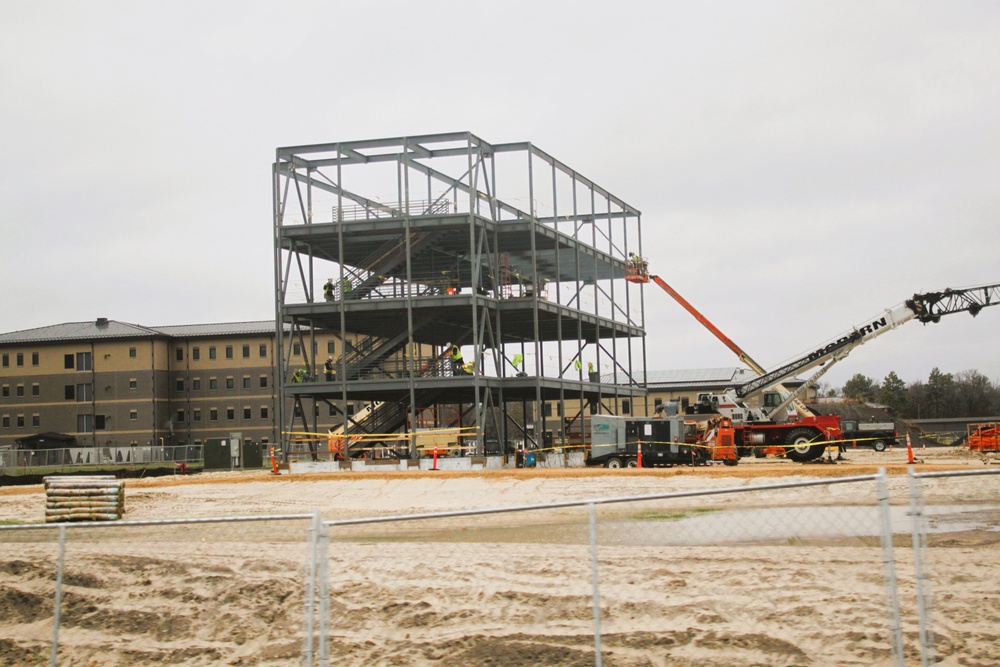 November 2024 construction operations for Fort McCoy East Barracks Project