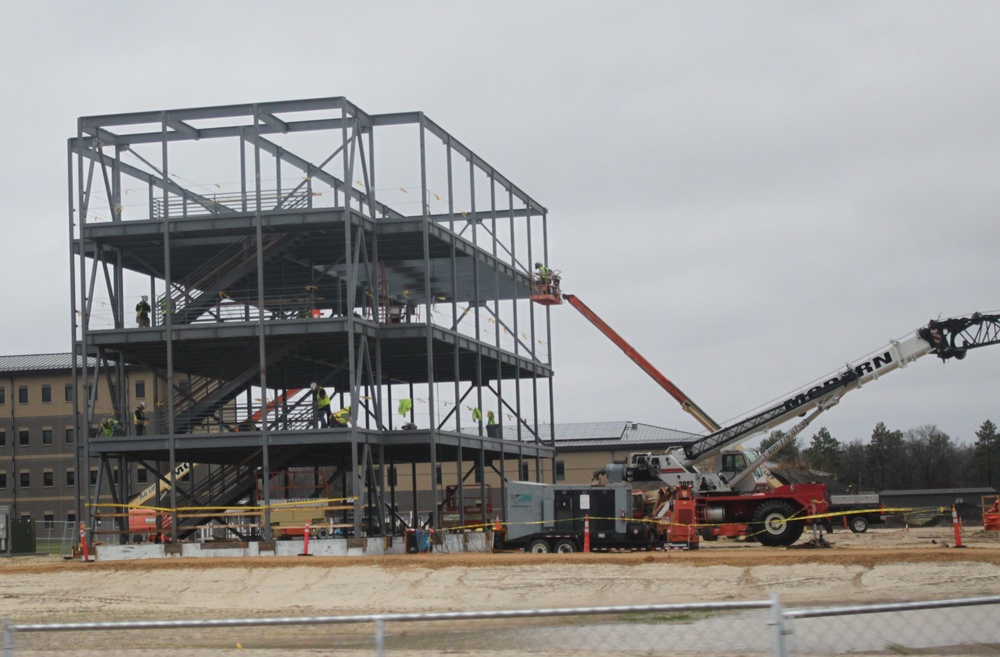 November 2024 construction operations for Fort McCoy East Barracks Project