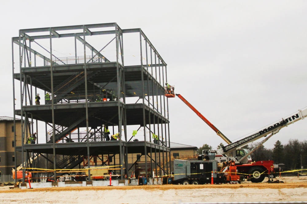 November 2024 construction operations for Fort McCoy East Barracks Project