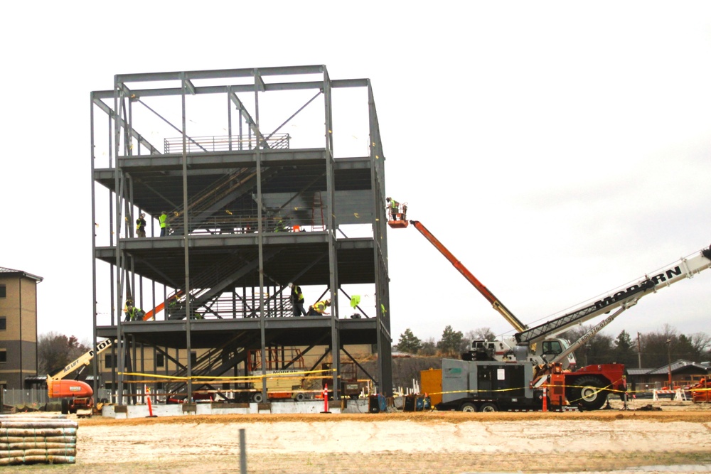 November 2024 construction operations for Fort McCoy East Barracks Project