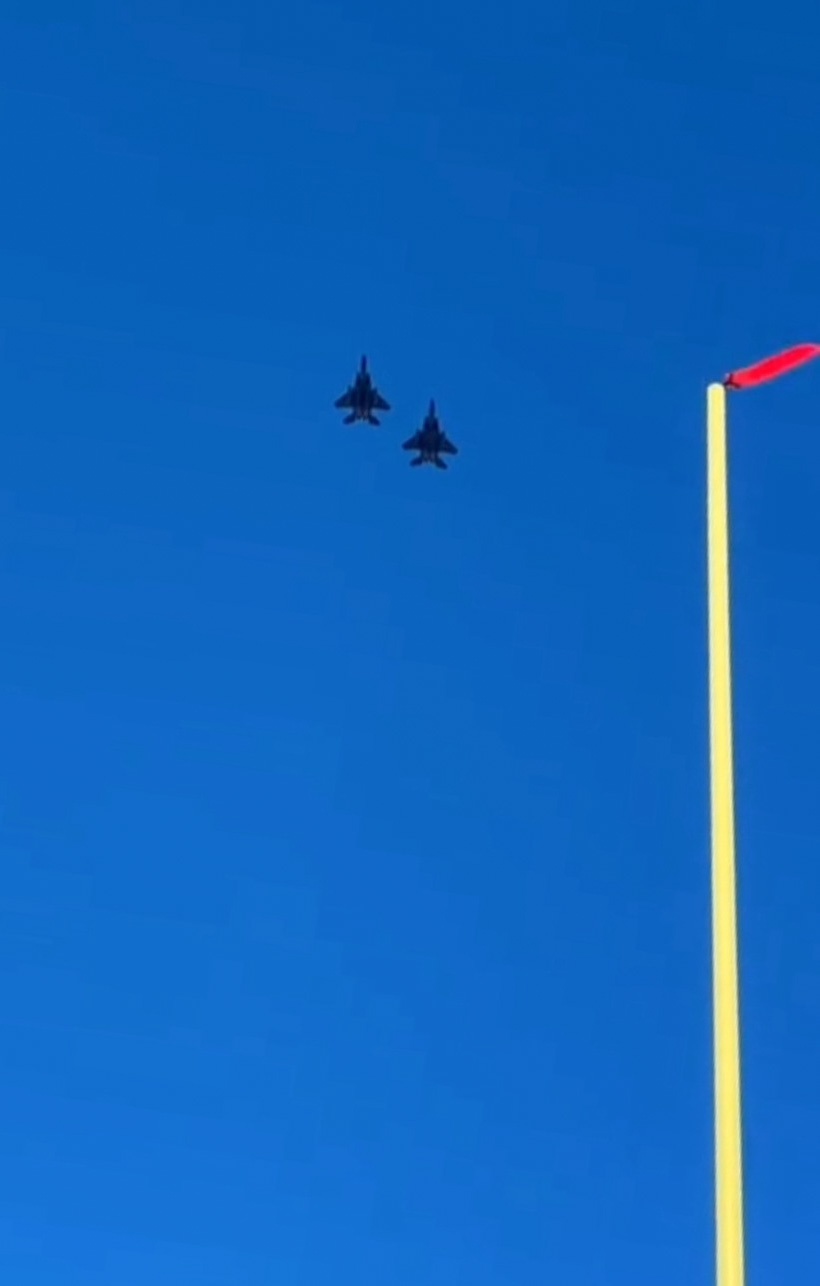 104th Fighter Wing performs flyover for University of Massachusetts football game