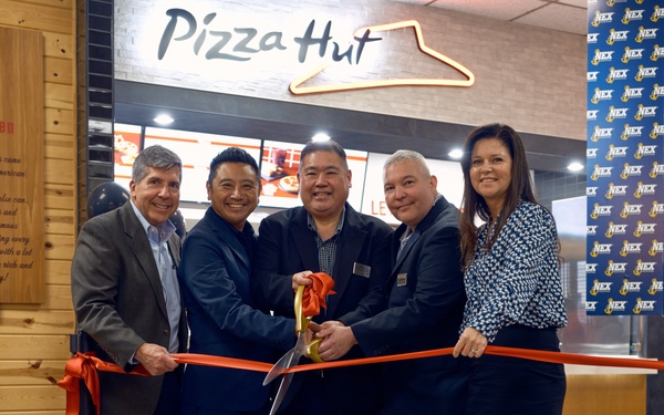 NEX Yokosuka Holds Ribbon-Cutting for Pizza Hut Express