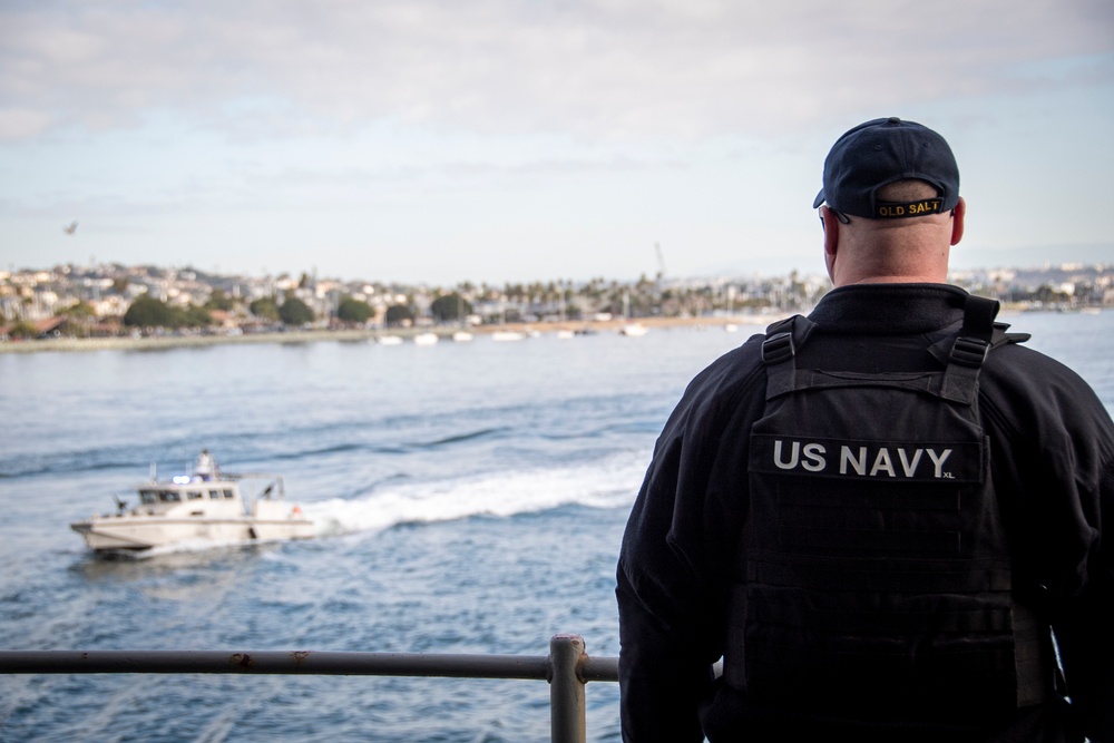 Nimitz Sailor Stands Watch