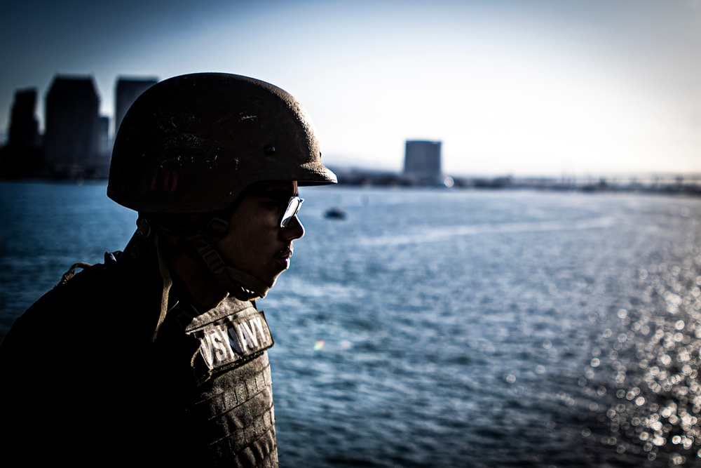 Nimitz Sailor Stands Watch