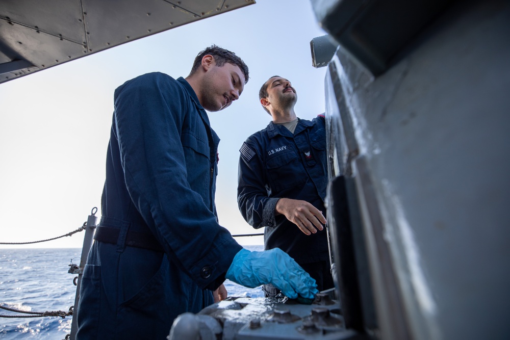 Fresh Water Wash Down Aboard the USS Cole