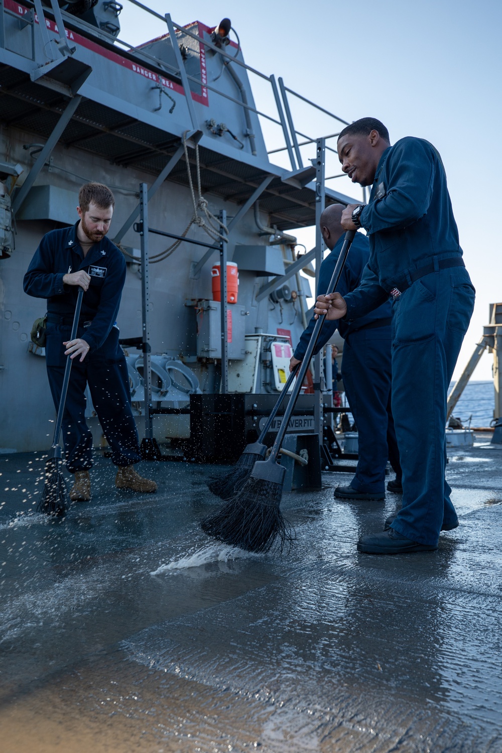 Fresh Water Wash Down Aboard the USS Cole