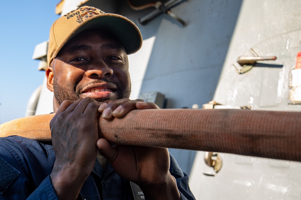 Fresh Water Wash Down Aboard the USS Cole