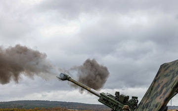 2CR Soldiers fire live rounds with M777A2 howitzer during Dynamic Front 25