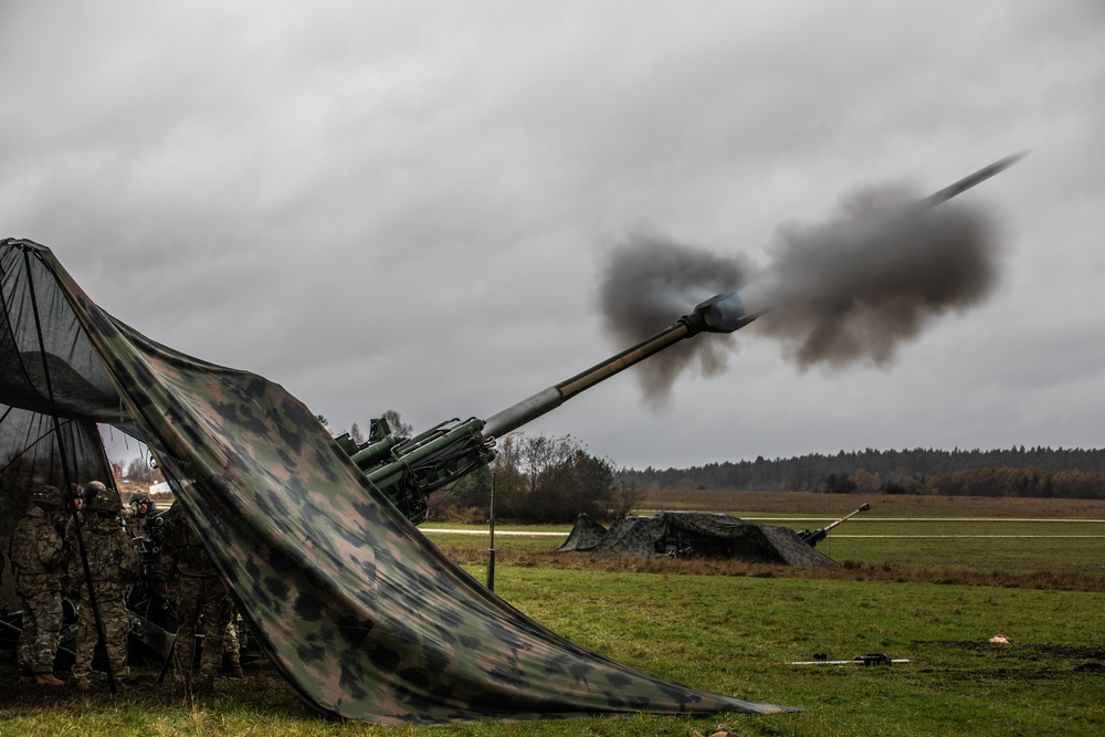 2nd Cavalry Regiment Field Artillery Squadron conducts live fire training during Exercise Dynamic Front 25