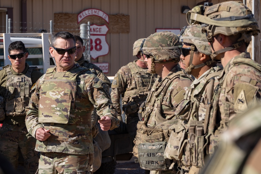 Sergeant Major of the Army Visits Fort Bliss Tank Gunnery