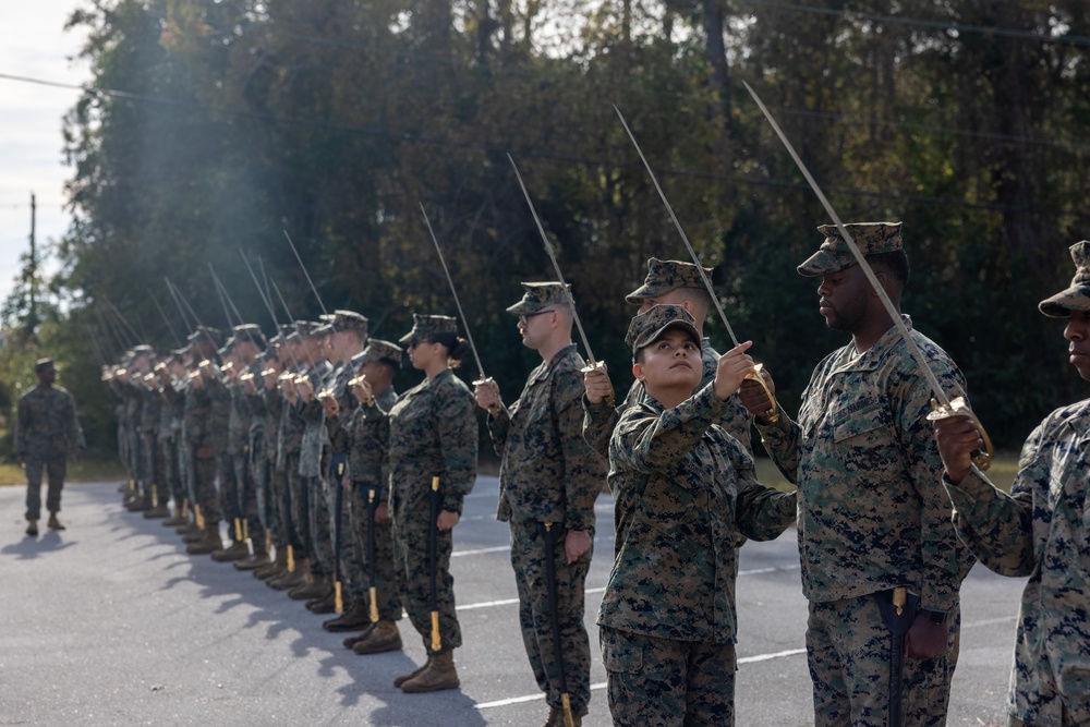 2nd MLG Corporals Course Learn Noncommissioned Officer Sword Movements