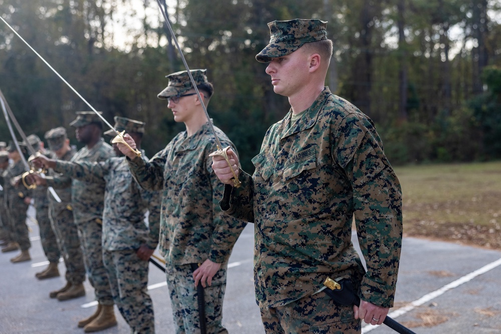 2nd MLG Corporals Course Learn Noncommissioned Officer Sword Movements