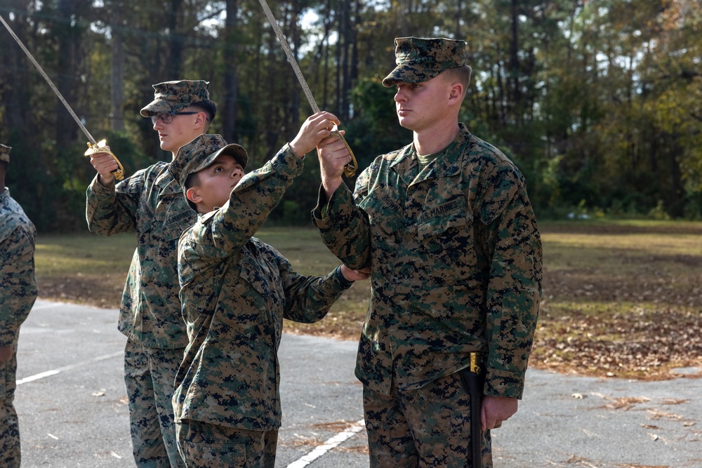 2nd MLG Corporals Course Learn Noncommissioned Officer Sword Movements